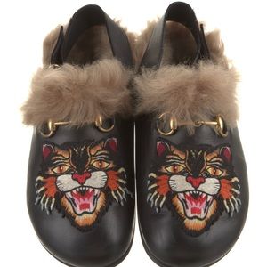 Authentic Gucci fuzzy slides